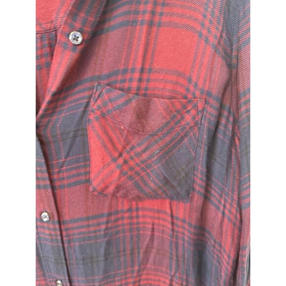 Rails Long Sleeve Plaid Button Front Shirt Dress in Red and Black SZ S 1991 - Picture 5 of 12
